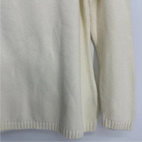 Talbots Cashmere blend 3/4 sleeve Cream Cable Knit Pullover MP - Picture 6 of 7